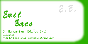 emil bacs business card